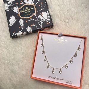 Sterling silver crystal droplet necklace